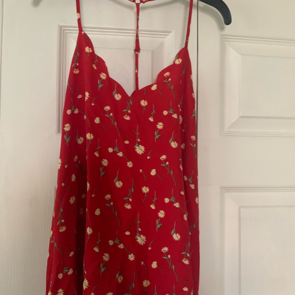 Perfectly feminine red top with adjustable strap